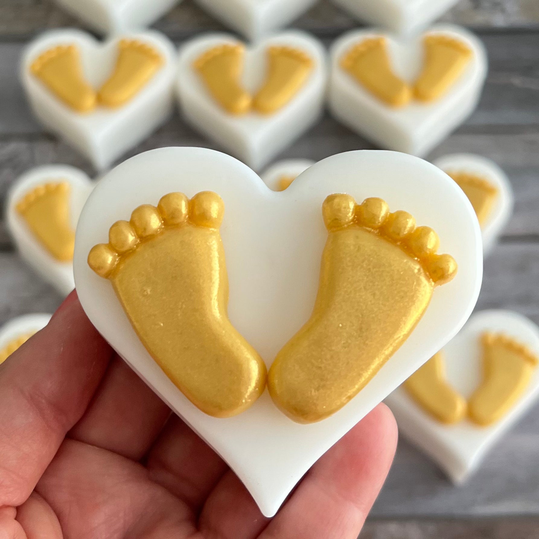 Baby Footprints in a Heart Soap