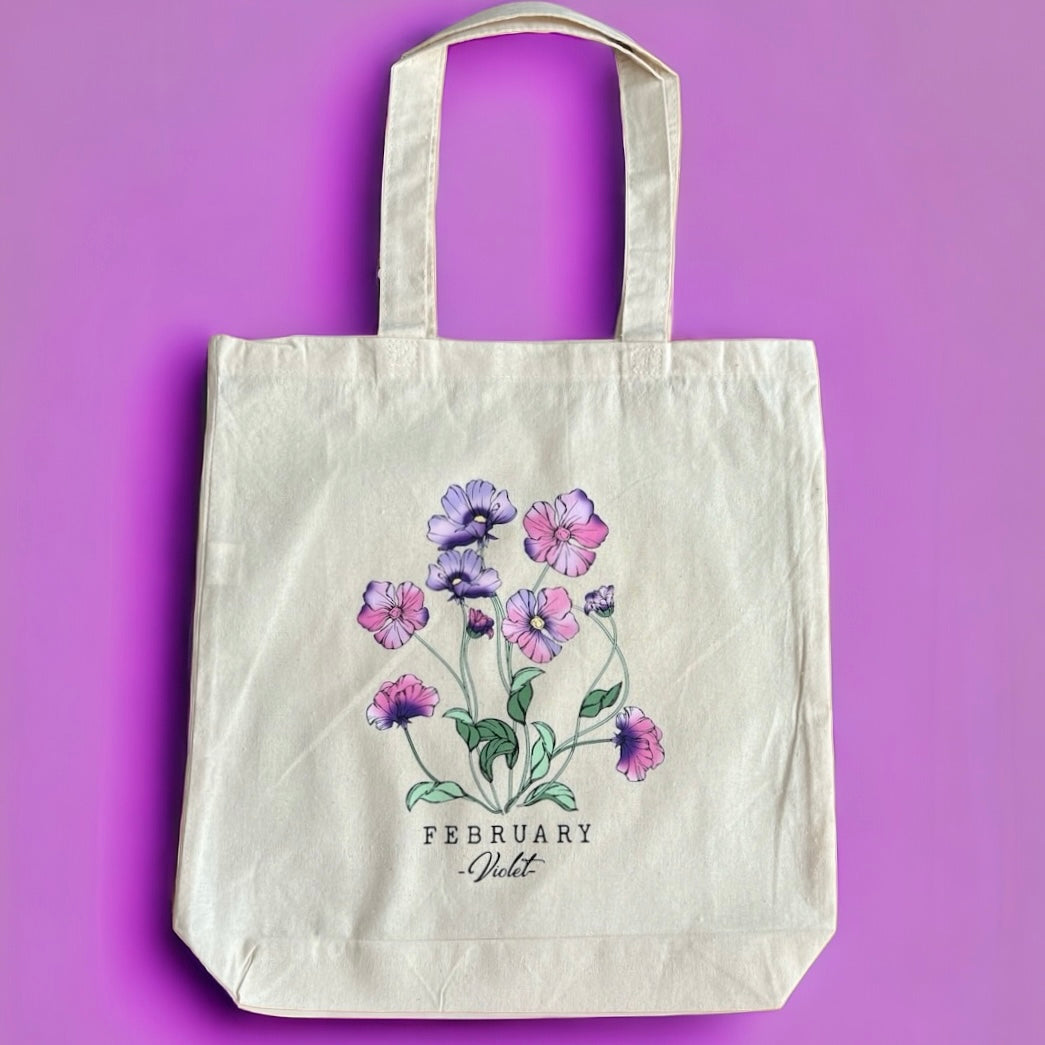Birth Flower Tote Bag (FEBRUARY)