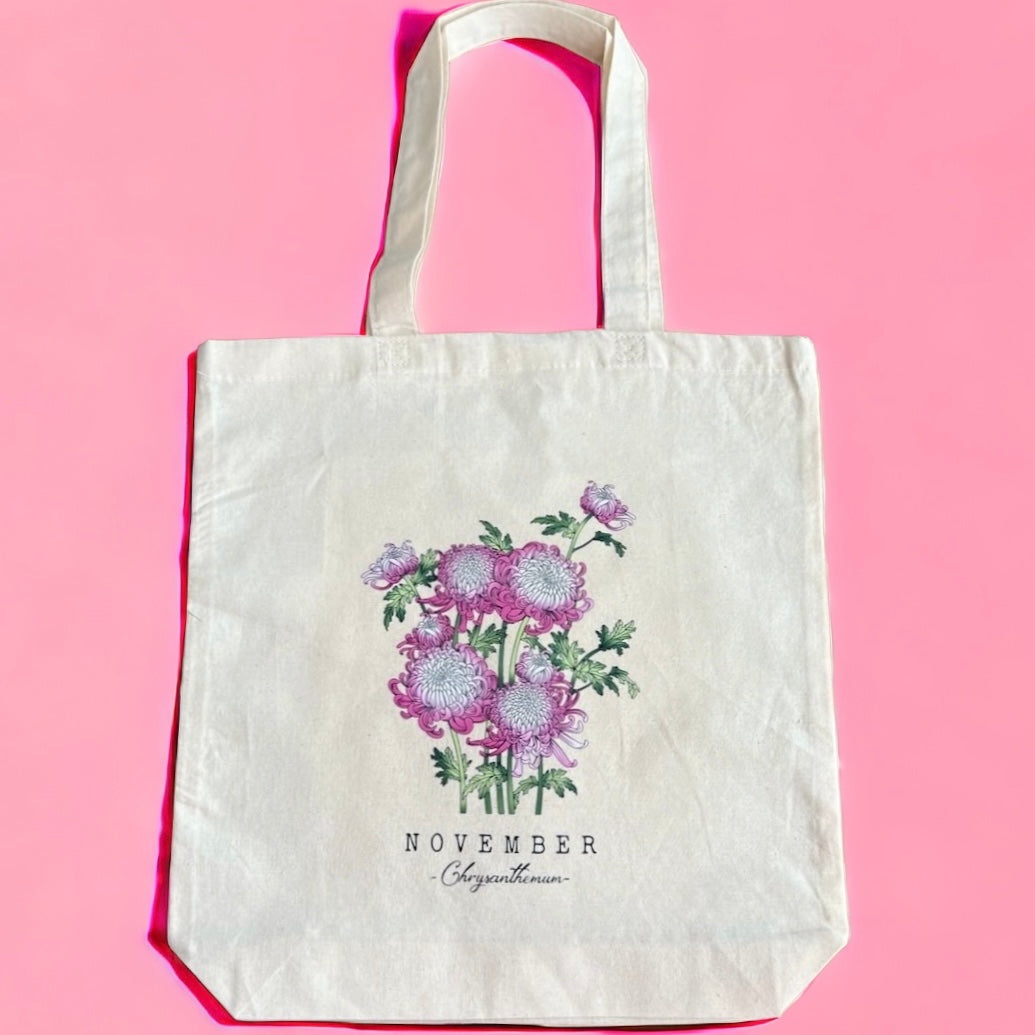 Birth Flower Tote Bag (NOVEMBER)