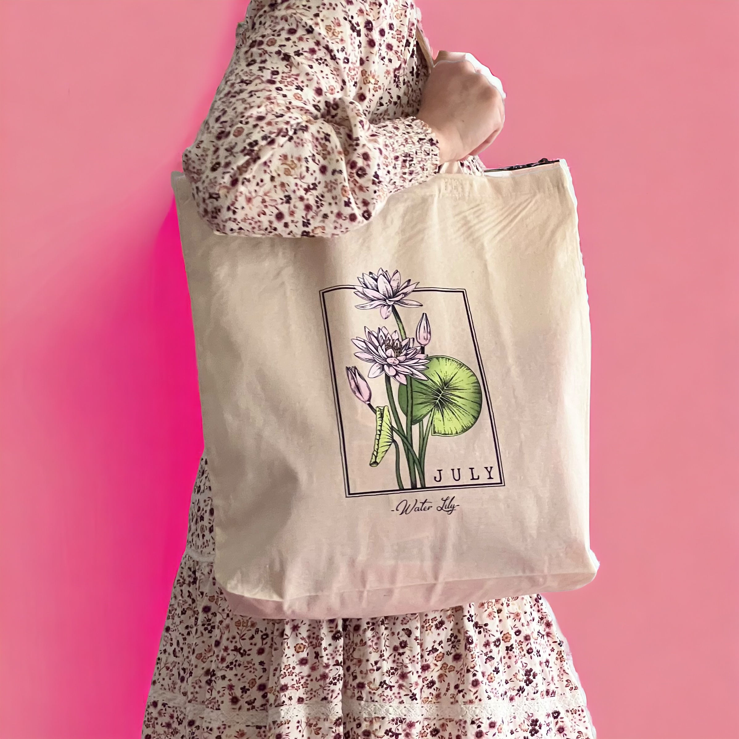 Birth Flower Tote Bag JULY YouGift