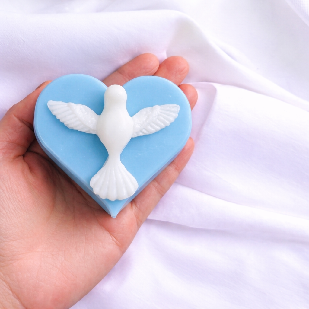 Peace Dove in a Heart Soap