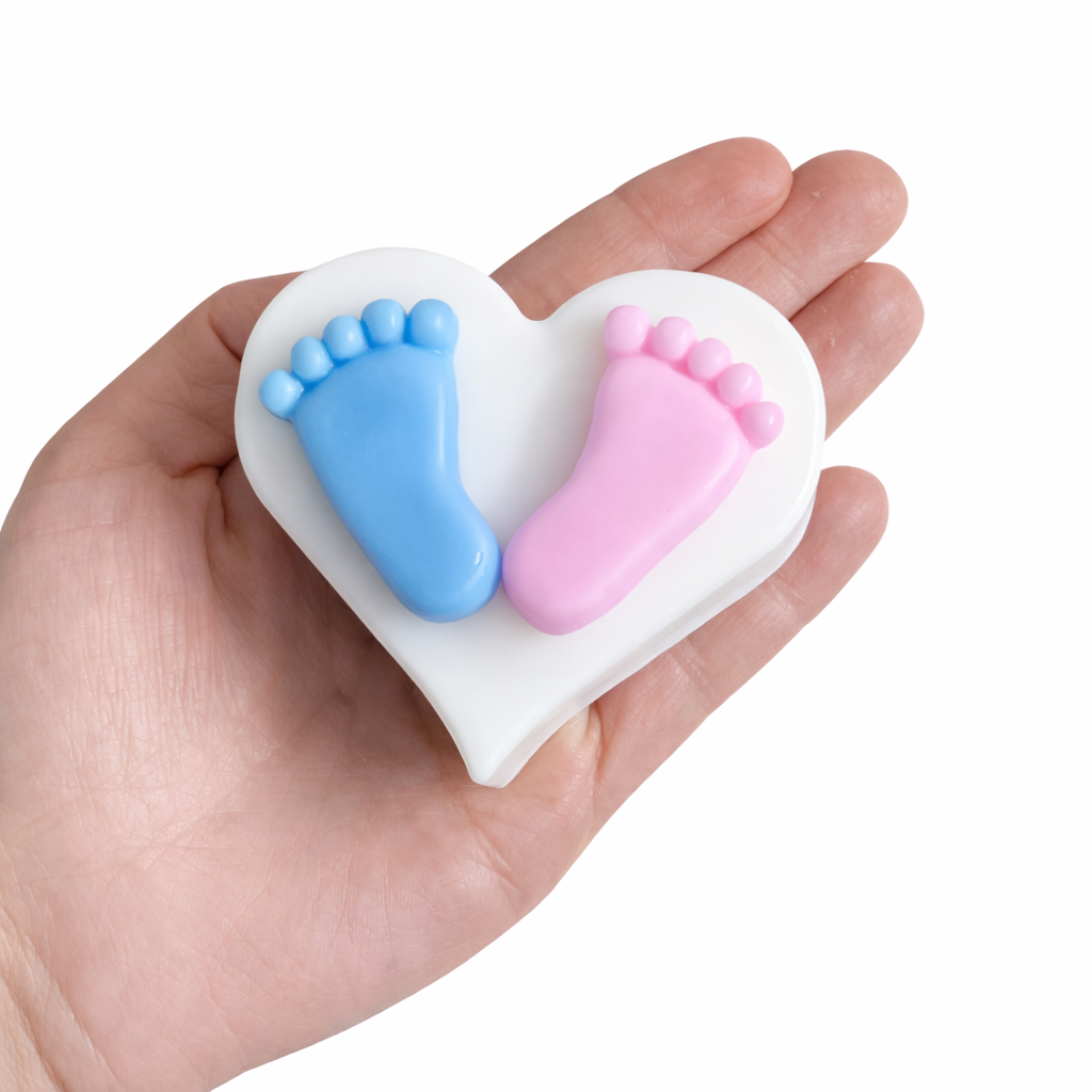 Baby Footprints in a Heart Soap