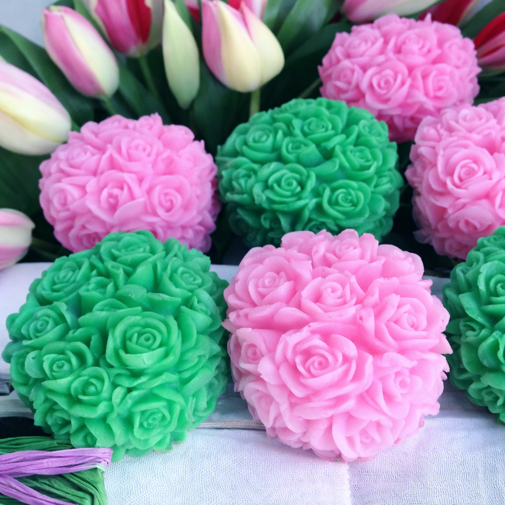 Round Rose Floral Soap Favors