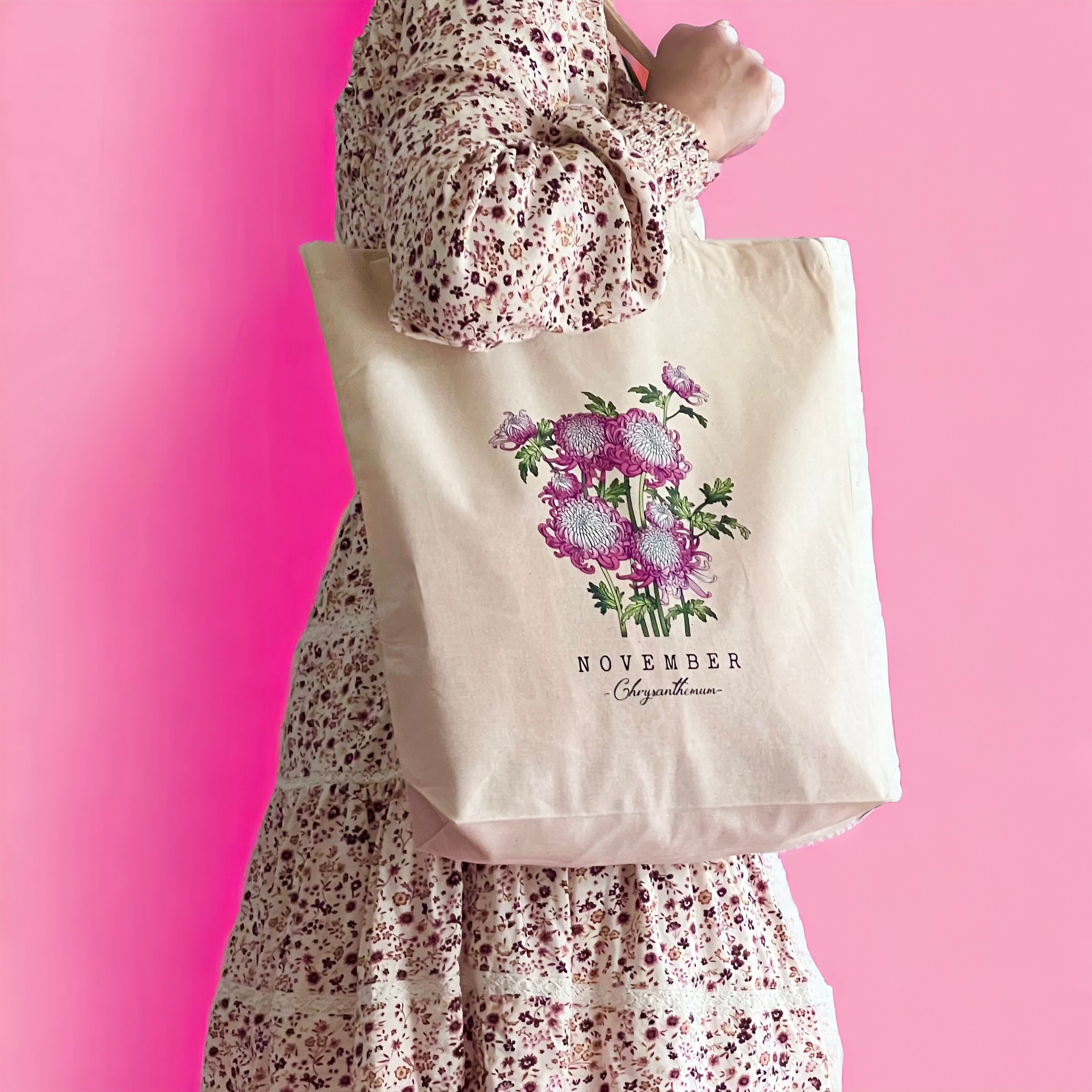 Birth Flower Tote Bag (NOVEMBER)