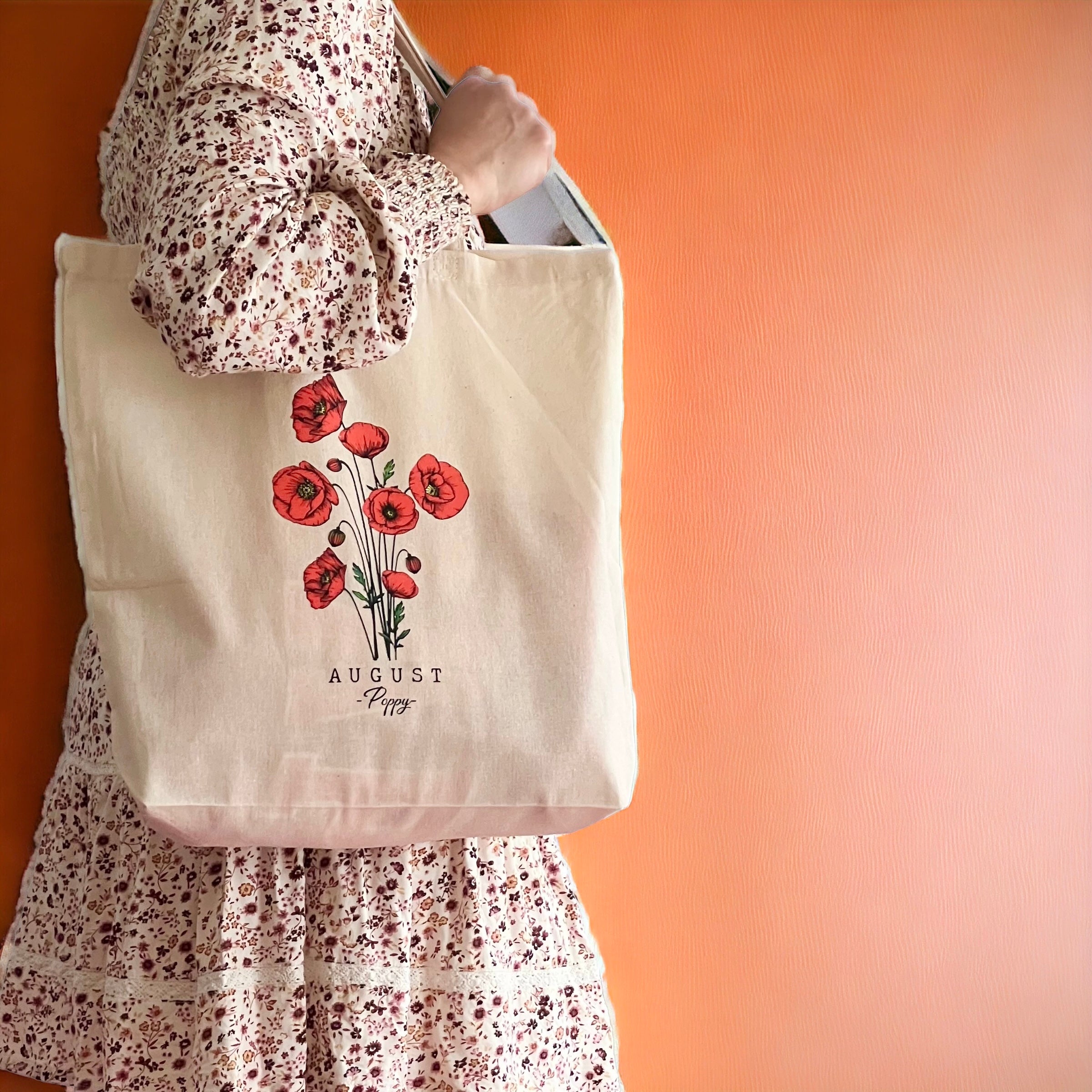 Birth Flower Tote Bag (AUGUST)
