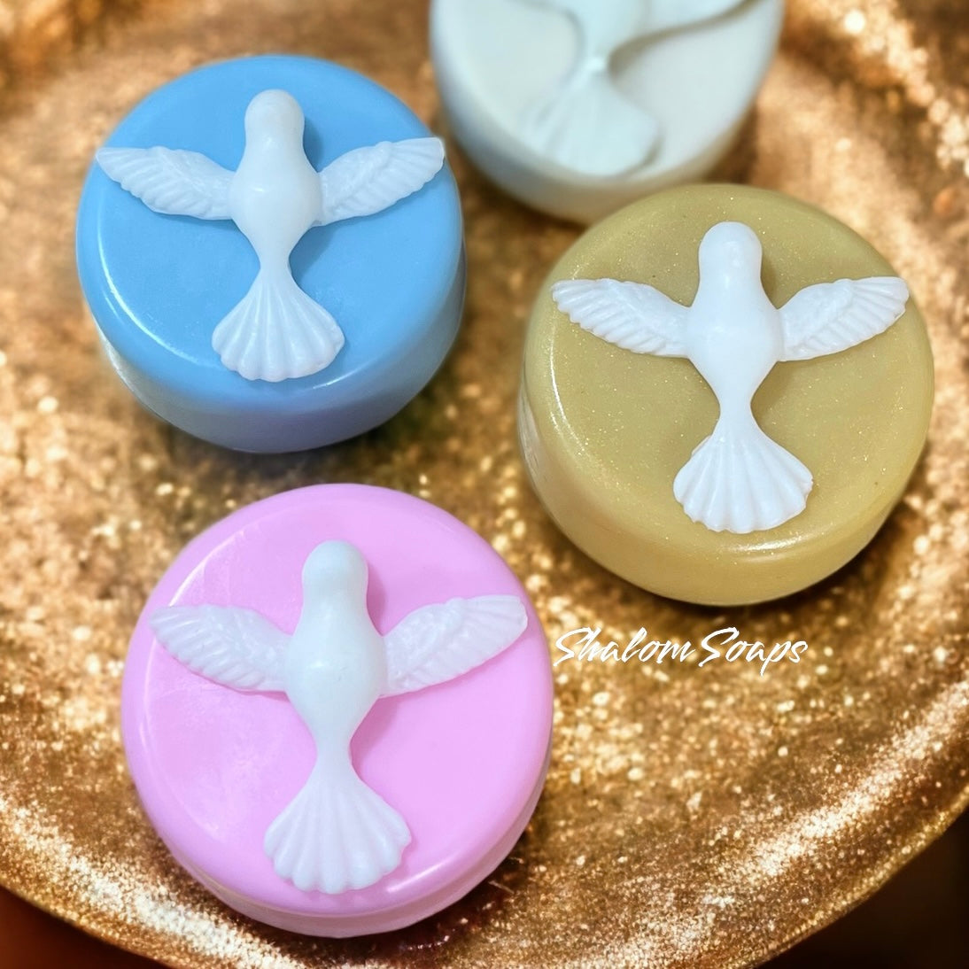 Peace Dove Round Bar Soap